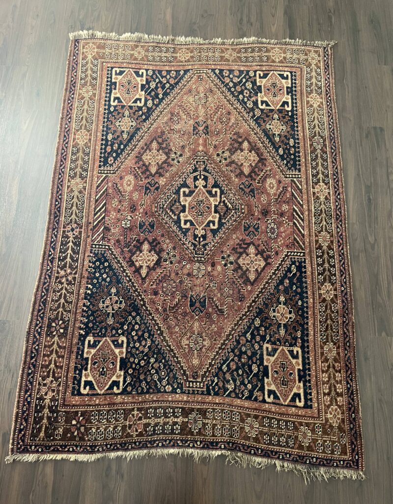 227X160 Qashqi antique Persian rug سجادة  قاشقي أنتيك