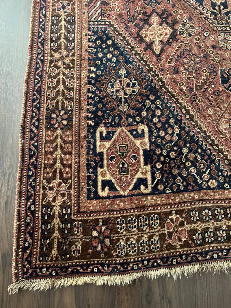 227X160 Qashqi antique Persian rug سجادة  قاشقي أنتيك - Image 3