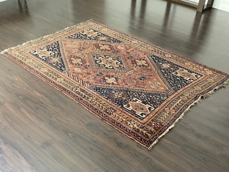 227X160 Qashqi antique Persian rug سجادة  قاشقي أنتيك - Image 4