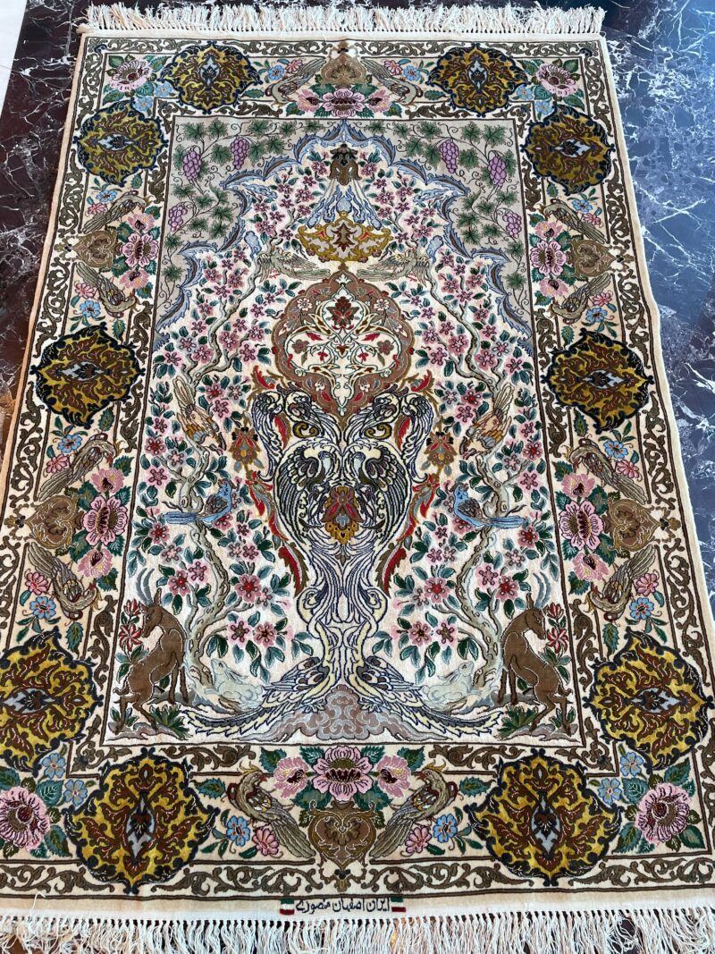 173X120 Persian Isfahan rug سجادة فارسيه أصفهان - Image 4