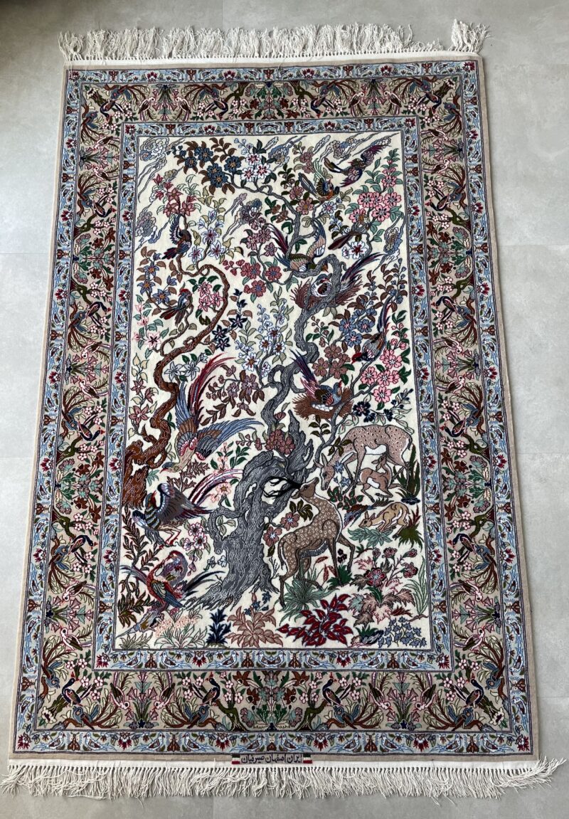 2X130 Persian Isfahan rug سجادة فارسيه أصفهان