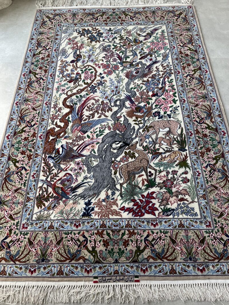 2X130 Persian Isfahan rug سجادة فارسيه أصفهان - Image 2
