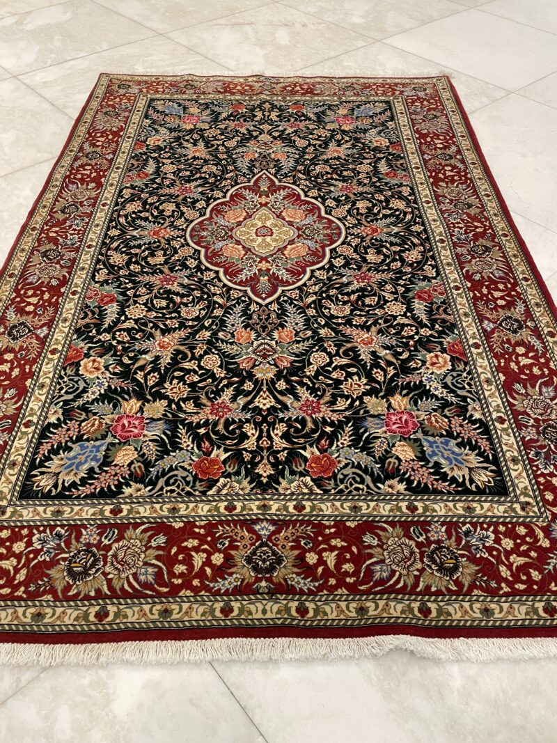 210X141 Qom Persian rug سجادة فارسيه قم - Image 5