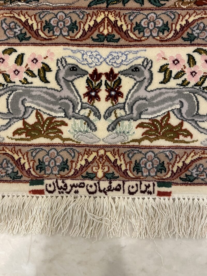 2X130 Persian Isfahan rug سجادة فارسيه أصفهان - Image 2