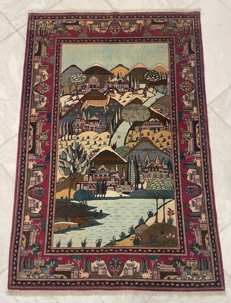204X134 Antique Persian Kashan Rug سجادة فارسيه كاشان أنتيك