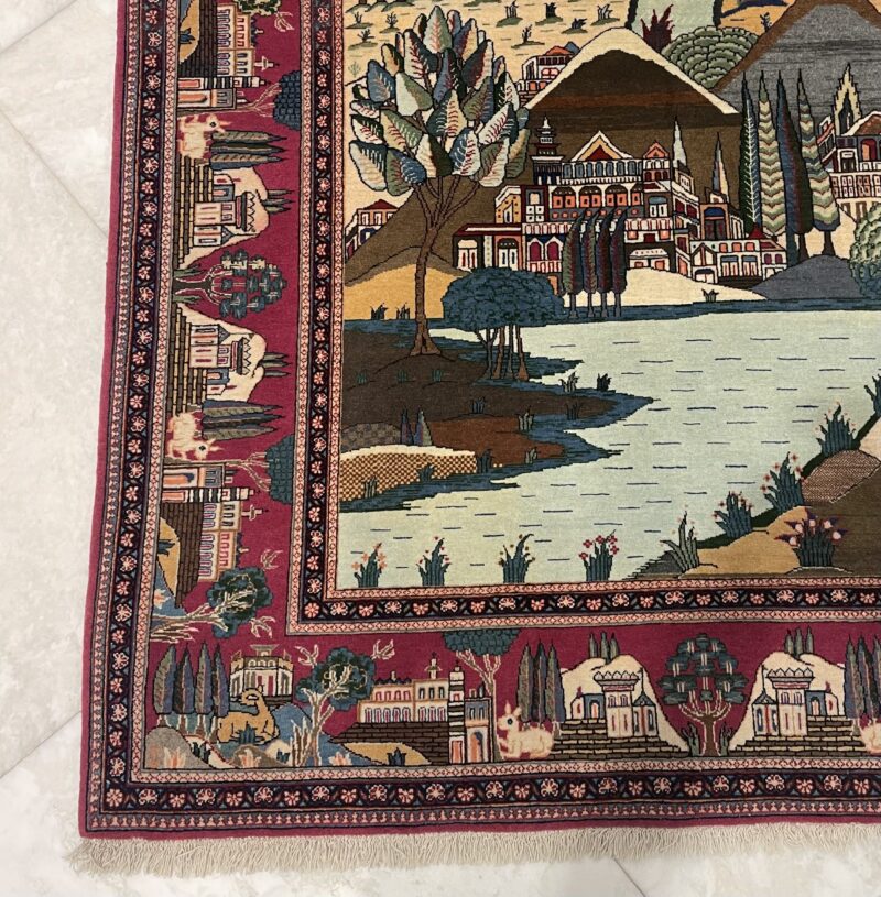 204X134 Antique Persian Kashan Rug سجادة فارسيه كاشان أنتيك - Image 3