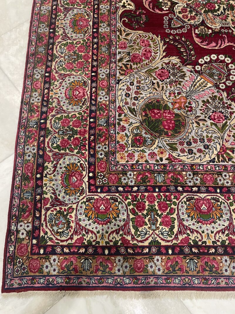 391X293 Persian Yazd rug سجاد فارسي يزد - Image 3