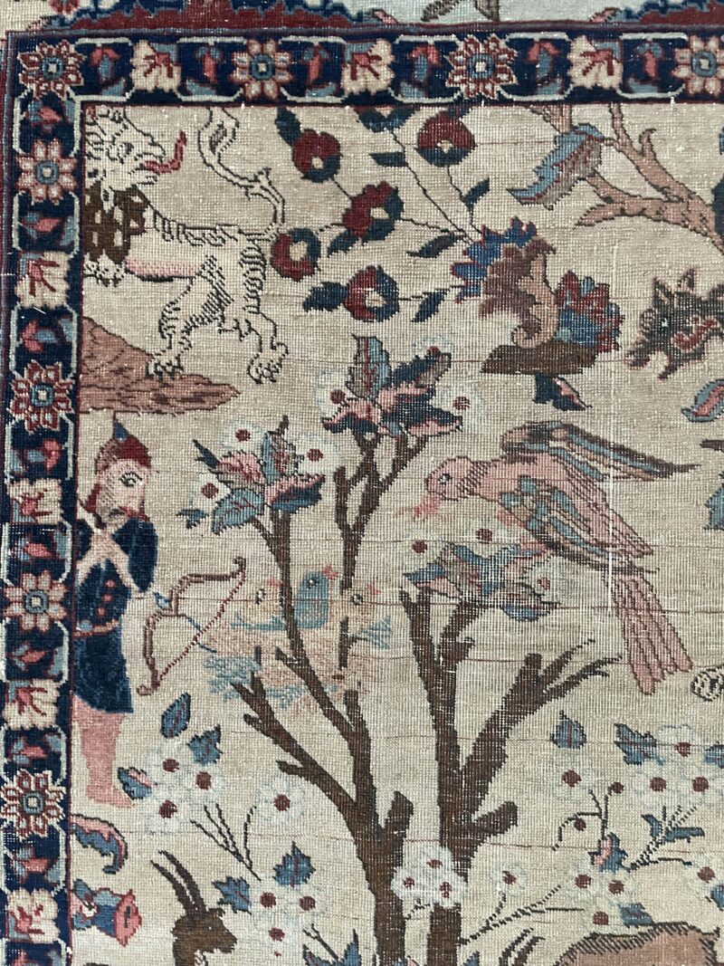 276X197 Persian Antique Tabriz Rug  سجادة فارسيه تبريز أنتيك - Image 6
