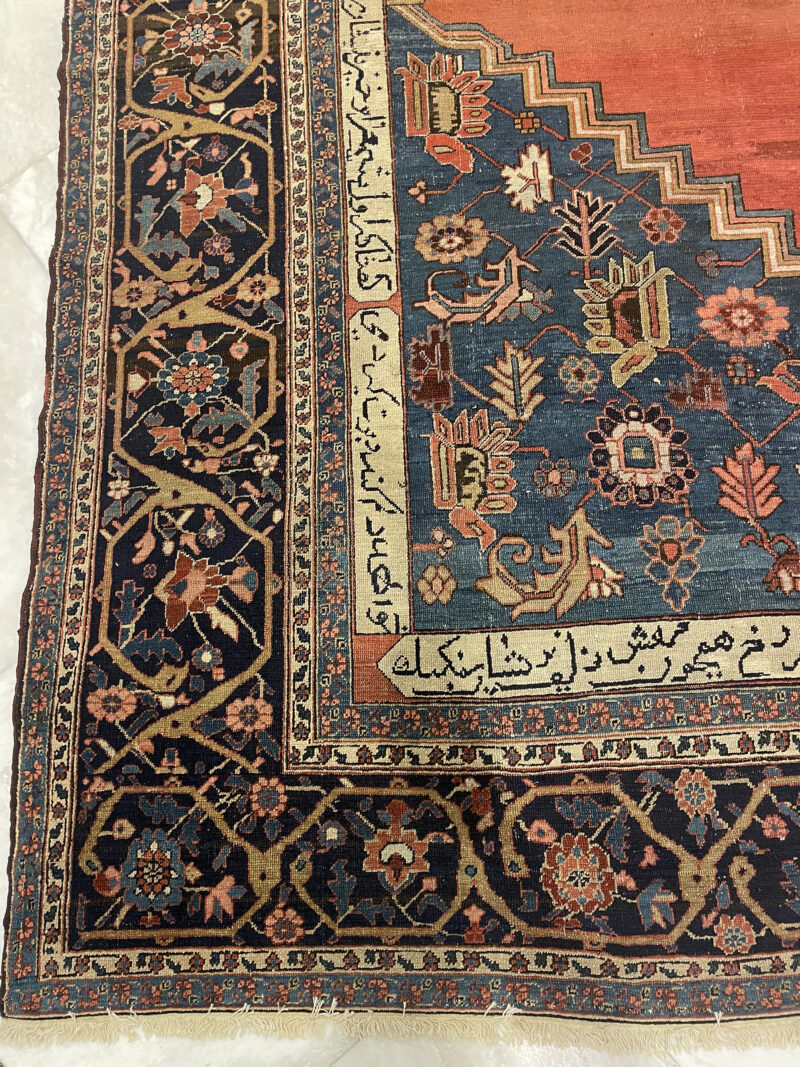 536X343 Antique Persian heriz Bakshaish Rug سجادة فارسيه هريس بخشايش  أنتيك - Image 3