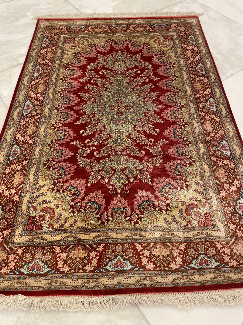150X1 Qom Persian rug سجادة حرير فارسيه قم - Image 4