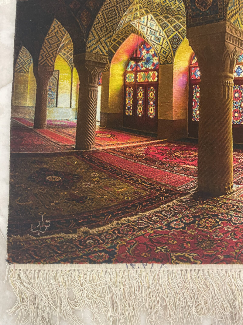 153X92 Persian Tabriz Rug لوحة سجاد فارسيه تبريز - Image 3