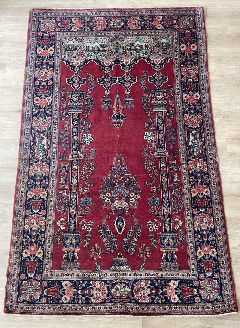 208X131 Antique Persian Kashan Rug سجادة فارسيه كاشان أنتيك