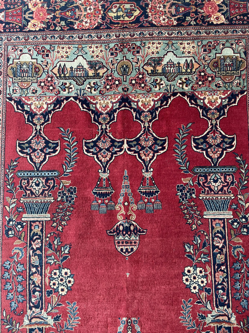 208X131 Antique Persian Kashan Rug سجادة فارسيه كاشان أنتيك - Image 3