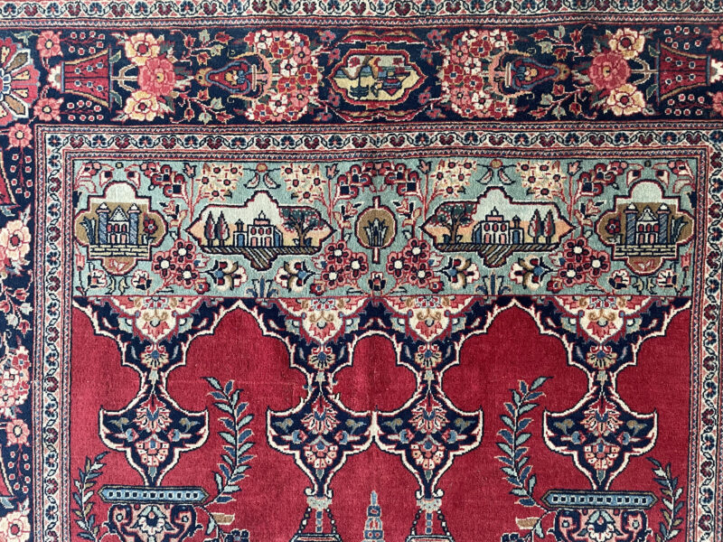 208X131 Antique Persian Kashan Rug سجادة فارسيه كاشان أنتيك - Image 4