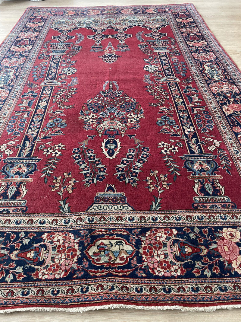 208X131 Antique Persian Kashan Rug سجادة فارسيه كاشان أنتيك - Image 5