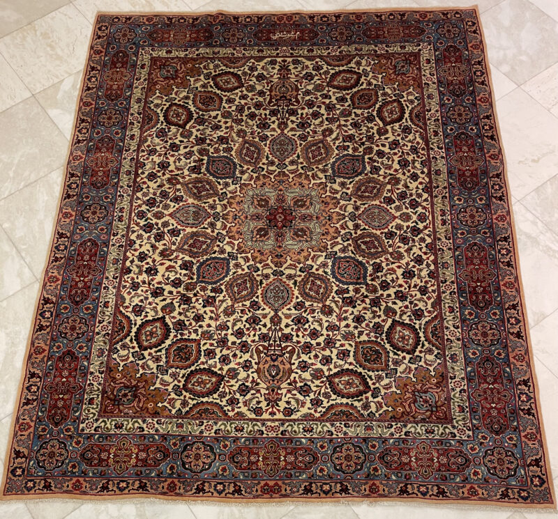 374X3 Persian Mashhad Rug سجادة فارسيه مشهد