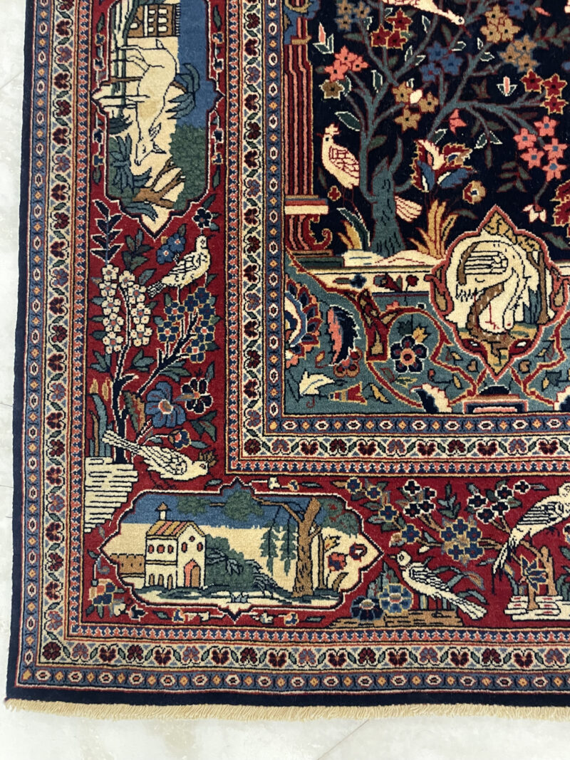 210X133 Antique Persian Kashan Rug سجادة فارسيه كاشان أنتيك - Image 2