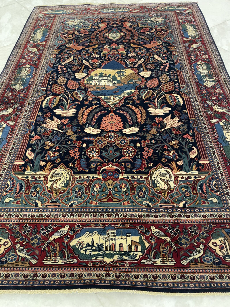 210X133 Antique Persian Kashan Rug سجادة فارسيه كاشان أنتيك - Image 3