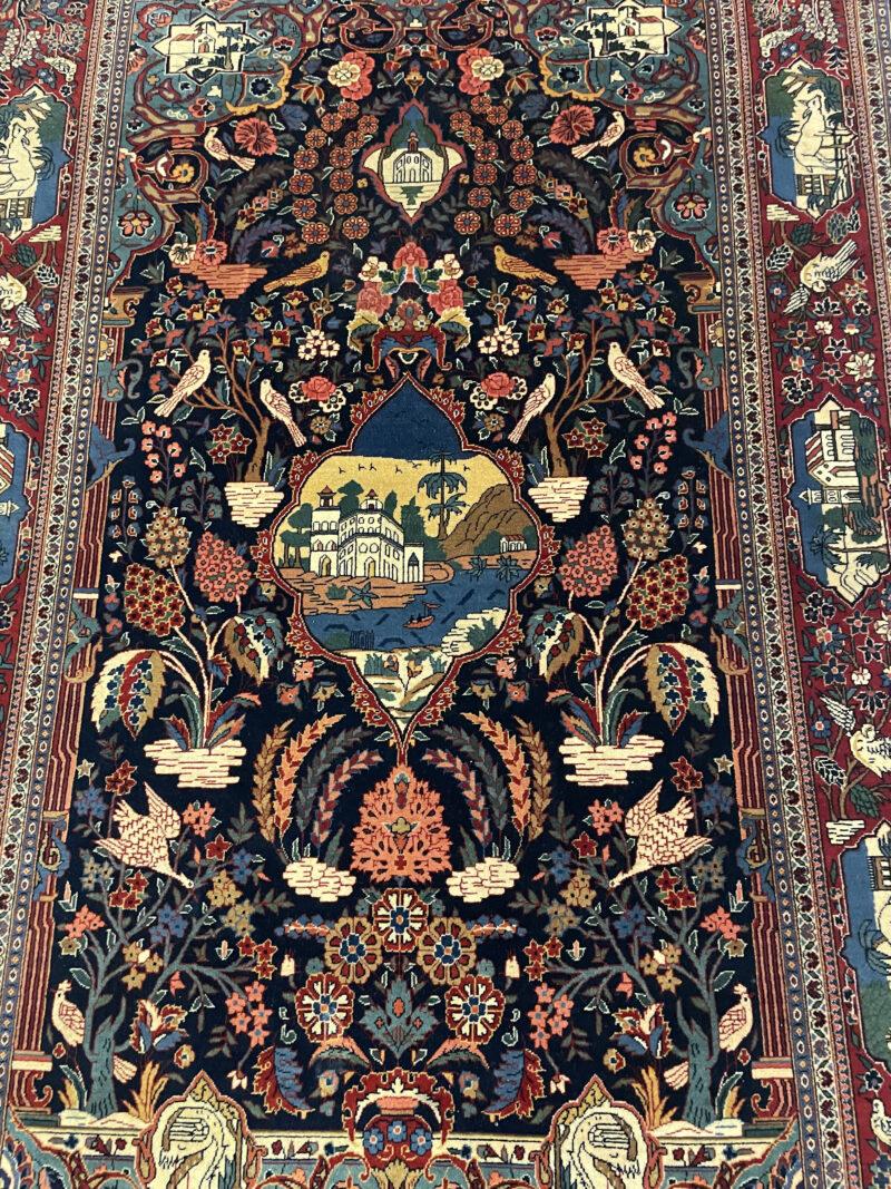 210X133 Antique Persian Kashan Rug سجادة فارسيه كاشان أنتيك - Image 4