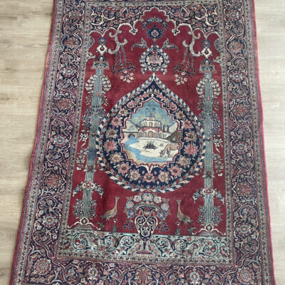 203X130 Antique Persian Kashan Rug سجادة فارسيه كاشان أنتيك