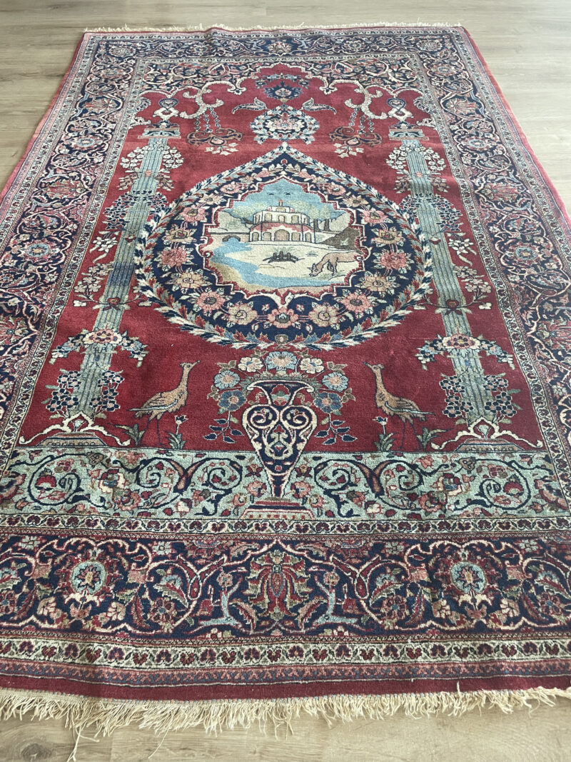 203X130 Antique Persian Kashan Rug سجادة فارسيه كاشان أنتيك - Image 2