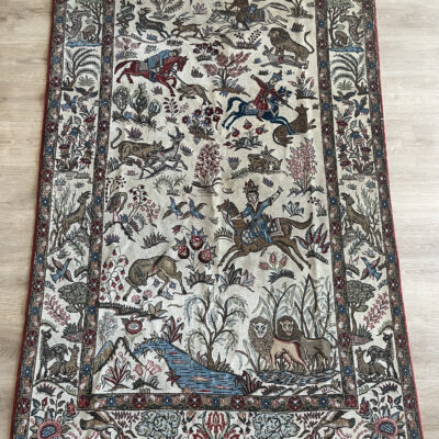 216X134 Simi antique rare Qom fine rug سجاده قم