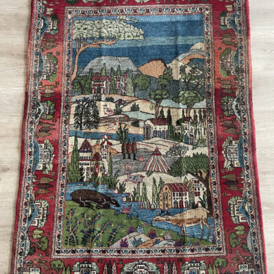 153X106 Antique Persian Kashan Rug سجادة فارسيه كاشان أنتيك