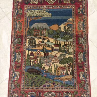 153X106 Antique Persian Kashan Rug سجادة فارسيه كاشان أنتيك