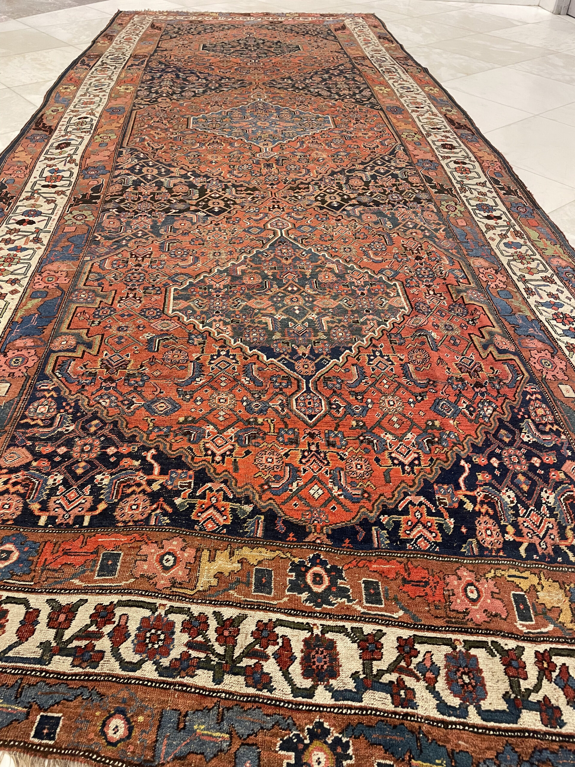 570 x 222 Antique Persian Bijar rug سجادة انتيك بيجار - Image 5