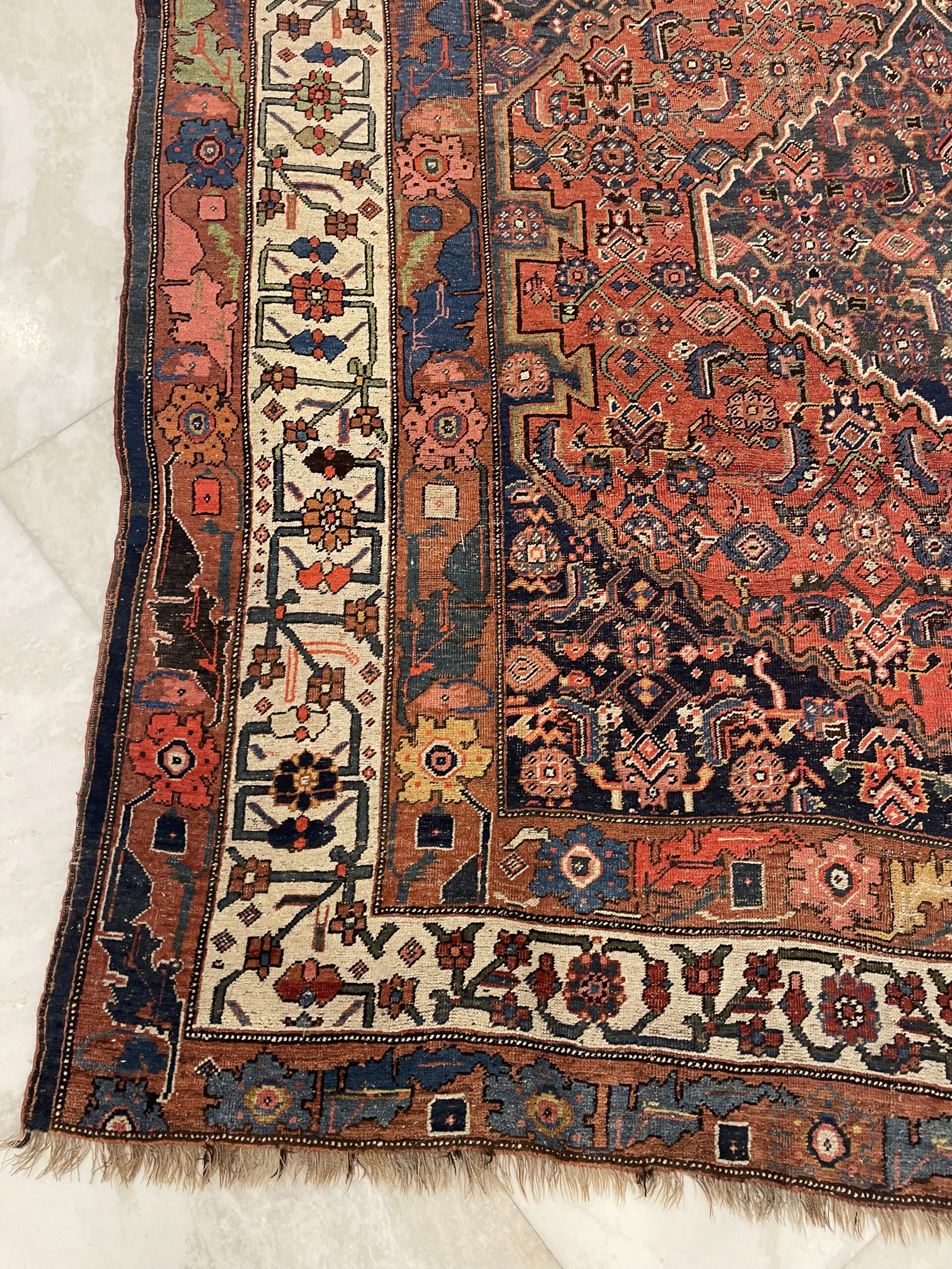570 x 222 Antique Persian Bijar rug سجادة انتيك بيجار - Image 6