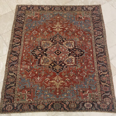 350X275 Antique Persian heriz serapi Rug سجادة فارسيه هريس أنتيك