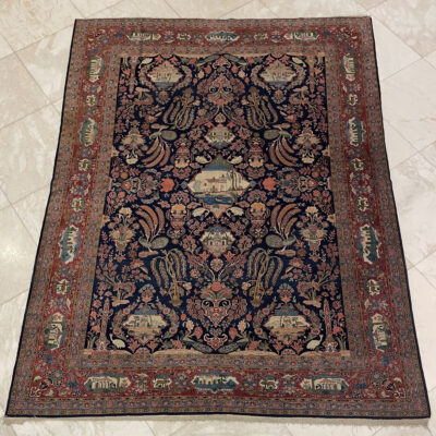 351X266 Antique Persian Kashan Rug سجادة فارسيه كاشان أنتيك