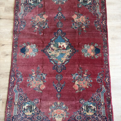 208X132 Antique Persian Kashan Rug سجادة فارسيه كاشان أنتيك
