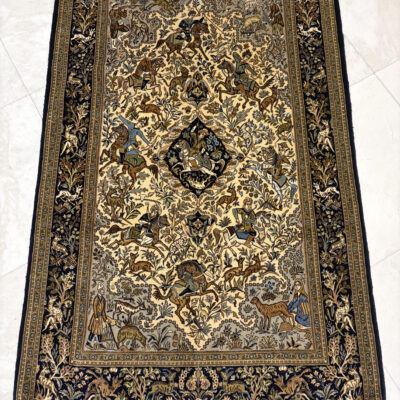 214X137 Simi antique rare Qom fine rug سجاده قم