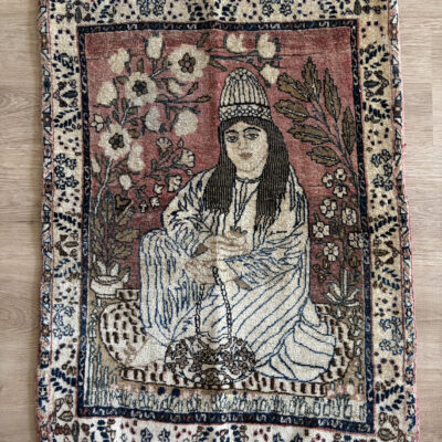 86X762 Antique Kerman Persian Pictorial Rug سجادة كرمان فارسيه أنتيك