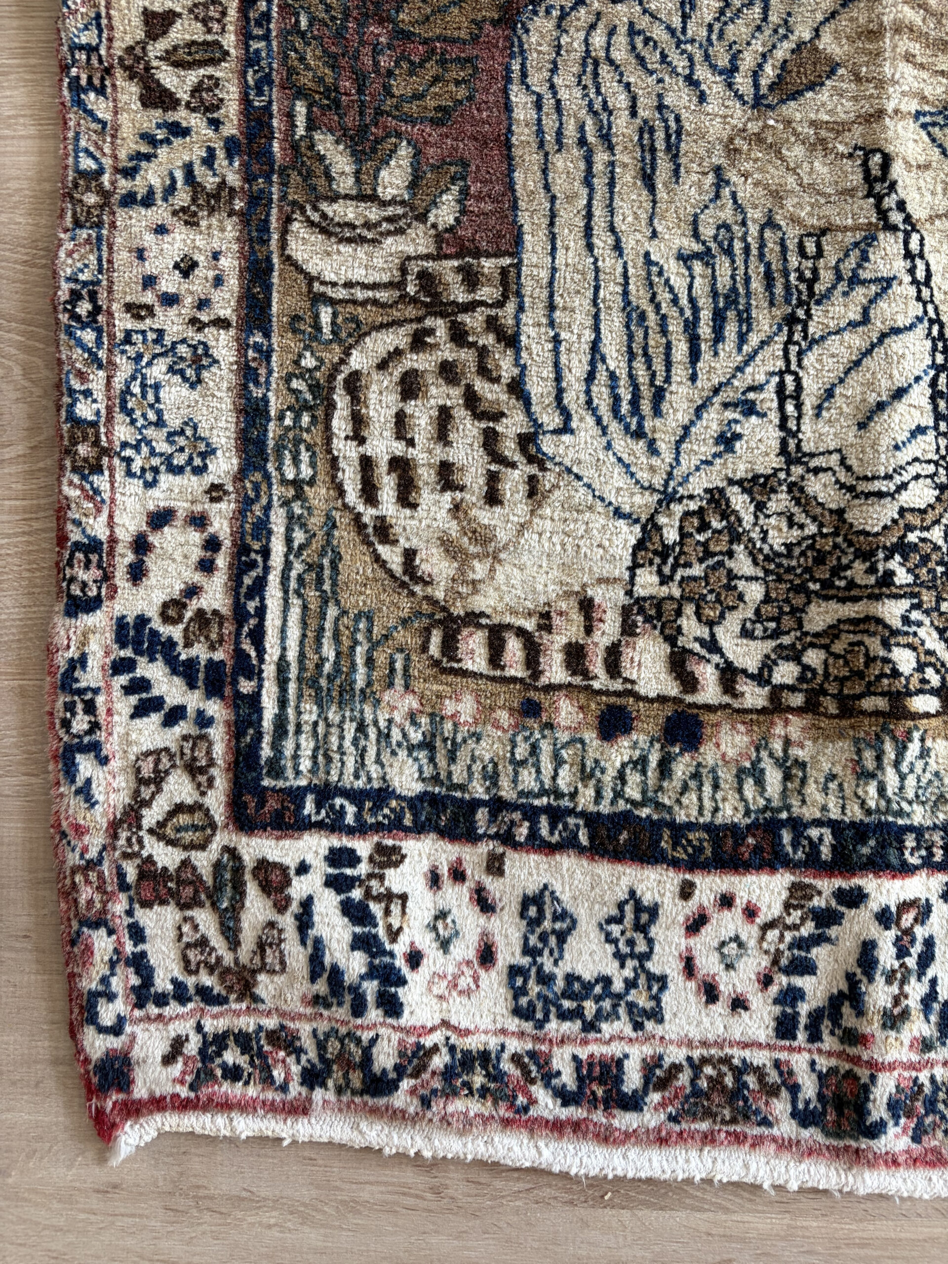 86X762 Antique Kerman Persian Pictorial Rug سجادة كرمان فارسيه أنتيك - Image 3