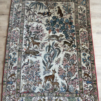 210X140 Simi antique rare Qom fine rug سجاده قم