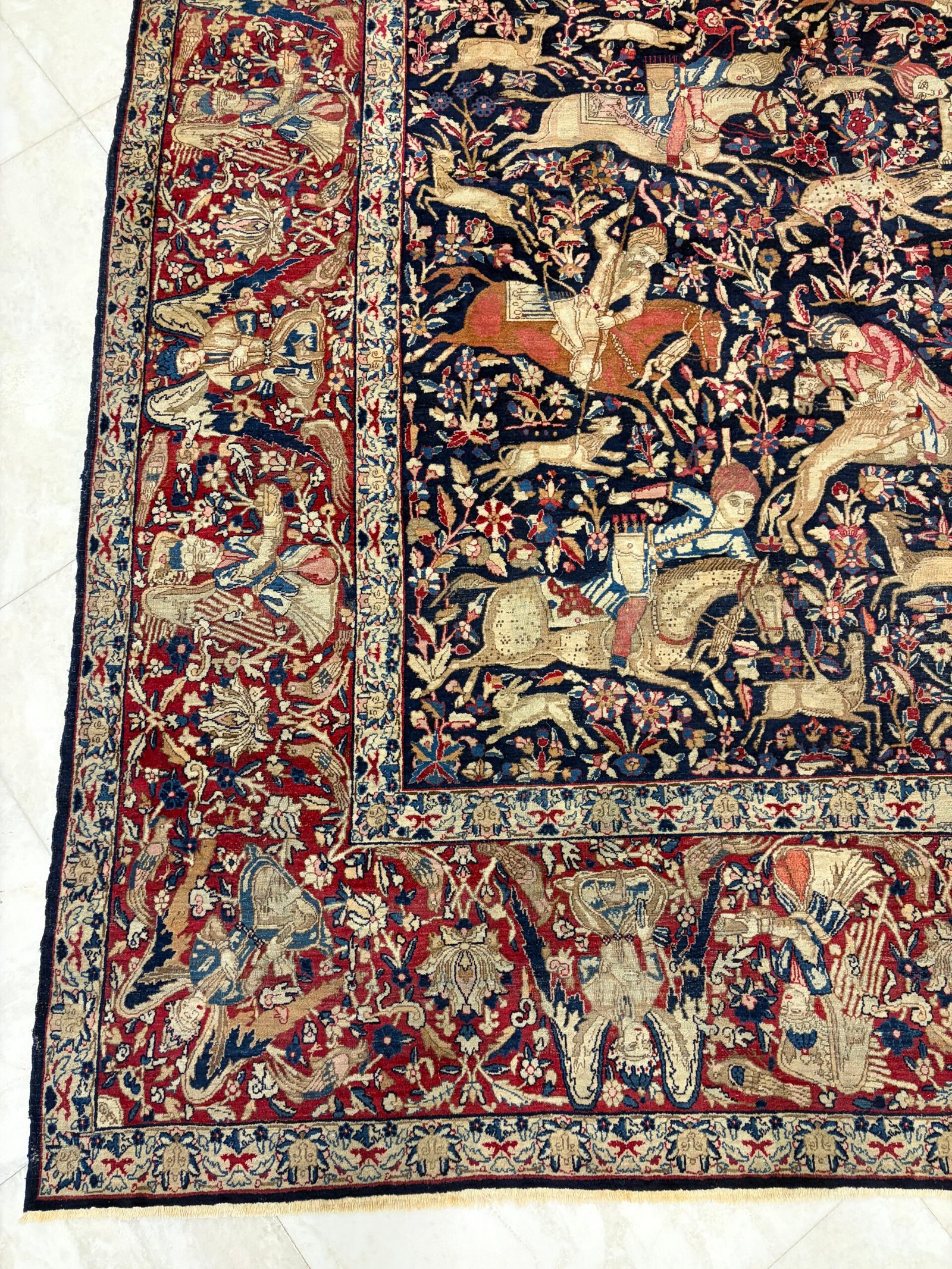 366x265 kerman lavar سجاده كرمان لاور أنتيك نادره جدا - Image 12