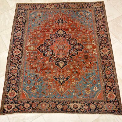 357X286 Antique Persian Heriz serapi Rug سجادة فارسيه هريس سرابي أنتيك
